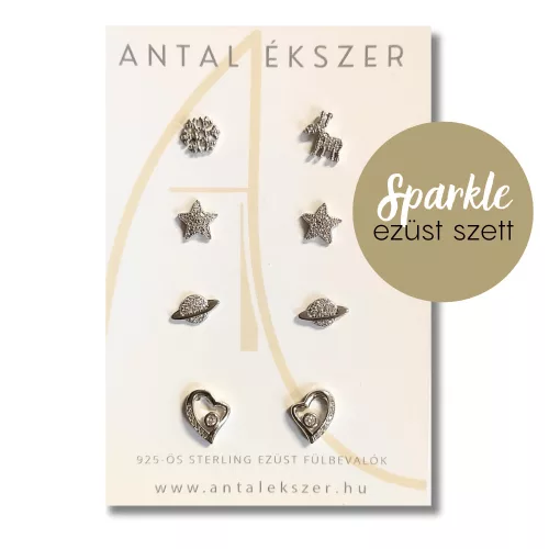 Sparkle ezüst fülbevaló szett