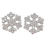 Silver snowflake earrings with stones