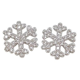 Silver snowflake earrings with stones