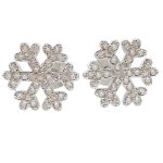 Silver snowflake earrings with stones