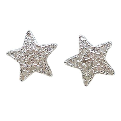 Silver star stud earrings