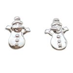 Silver snowman earrings