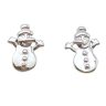 Silver snowman earrings