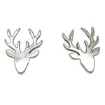 Silver reindeer stud earrings