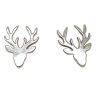 Silver reindeer stud earrings