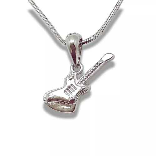 Silver electric guitar pendant