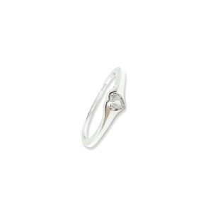 Thin silver heart ring