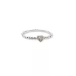 Thin stackable silver heart ring