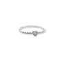 Thin stackable silver heart ring