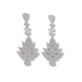 Silver casual earrings with zirconia decoration