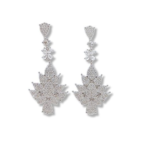 Silver casual earrings with zirconia decoration