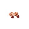 Red heart rose gold mini earrings 3 mm