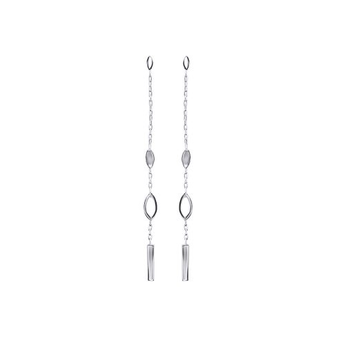Silver drop / dangle earrings Without stones / No stones