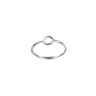 Small circle thin silver ring