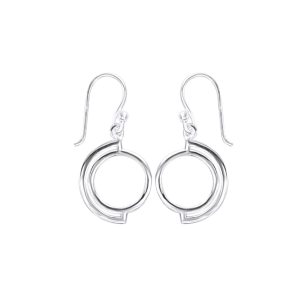 Minimalist silver French wire / fish hook earrings 