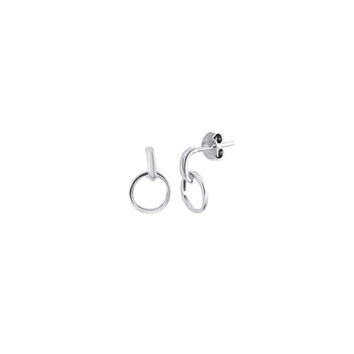 Small circle silver stud earrings