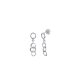 Small circle chain silver drop earrings