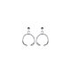 Open circle silver earrings