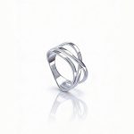 Minimalist silver X ring