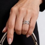 Minimalist silver X ring