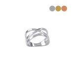 Minimalist silver X ring