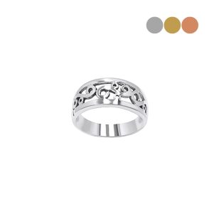 Silver ring with vine pattern
