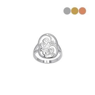 Vine pattern statement silver ring