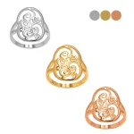 Vine pattern statement silver ring