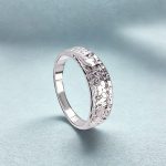 Hammered-style concave silver ring