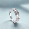 Hammered-style concave silver ring