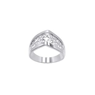 Silver Victoria ring with openwork vine pattern