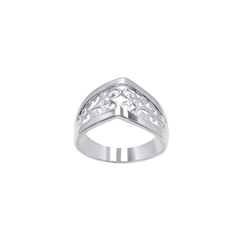 Silver Victoria ring with openwork vine pattern