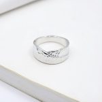 Silver hammered-style ring