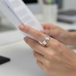 Silver hammered-style ring