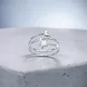 Ezüst spirál gyűrű csillag és hold 