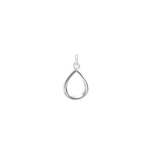 Minimalist silver drop pendant
