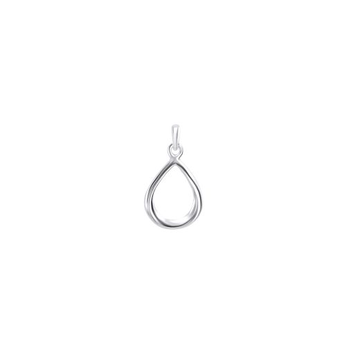Minimalist silver drop pendant