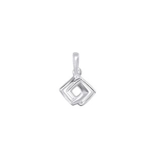 Double square silver pendant