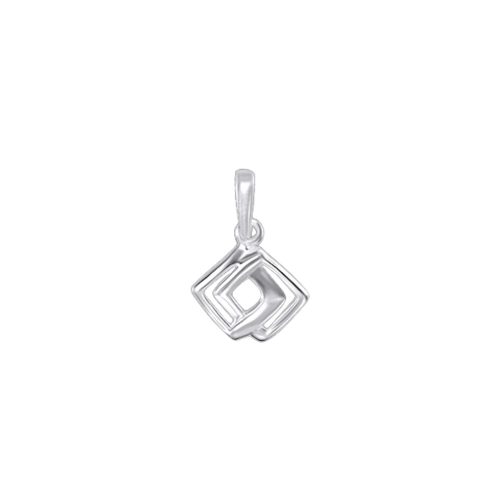 Double square silver pendant