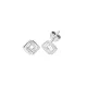 Double square silver earrings