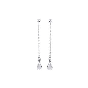 Silver chain drop earrings