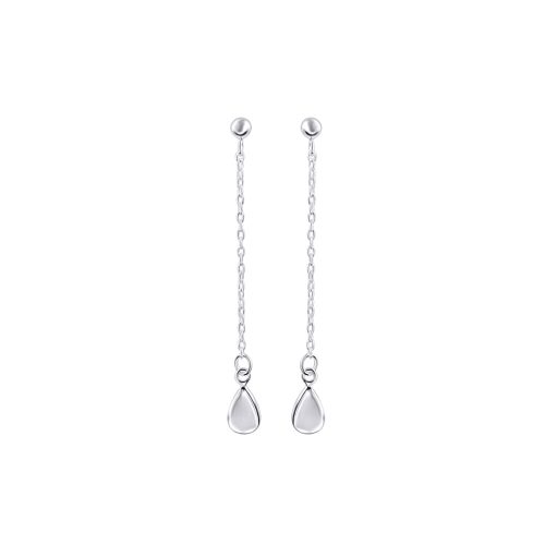 Silver chain drop earrings