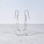 Silver hexagonal drop/dangle earrings