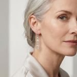 Silver hexagonal drop/dangle earrings