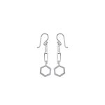 Silver hexagonal drop/dangle earrings