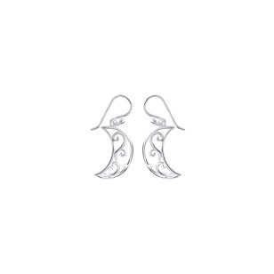 Silver moon earrings
