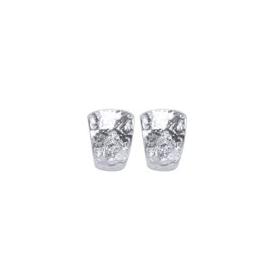 Hammered-style silver trapezoid earrings