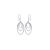 Dangle oval circle silver earrings