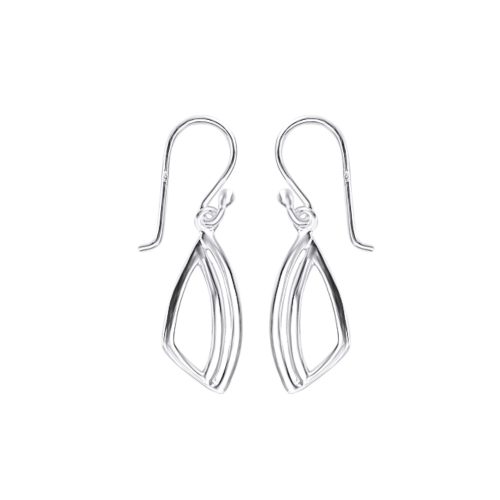 Silver triangle earrings