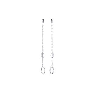 Silver drop chain earrings 5,5 cm